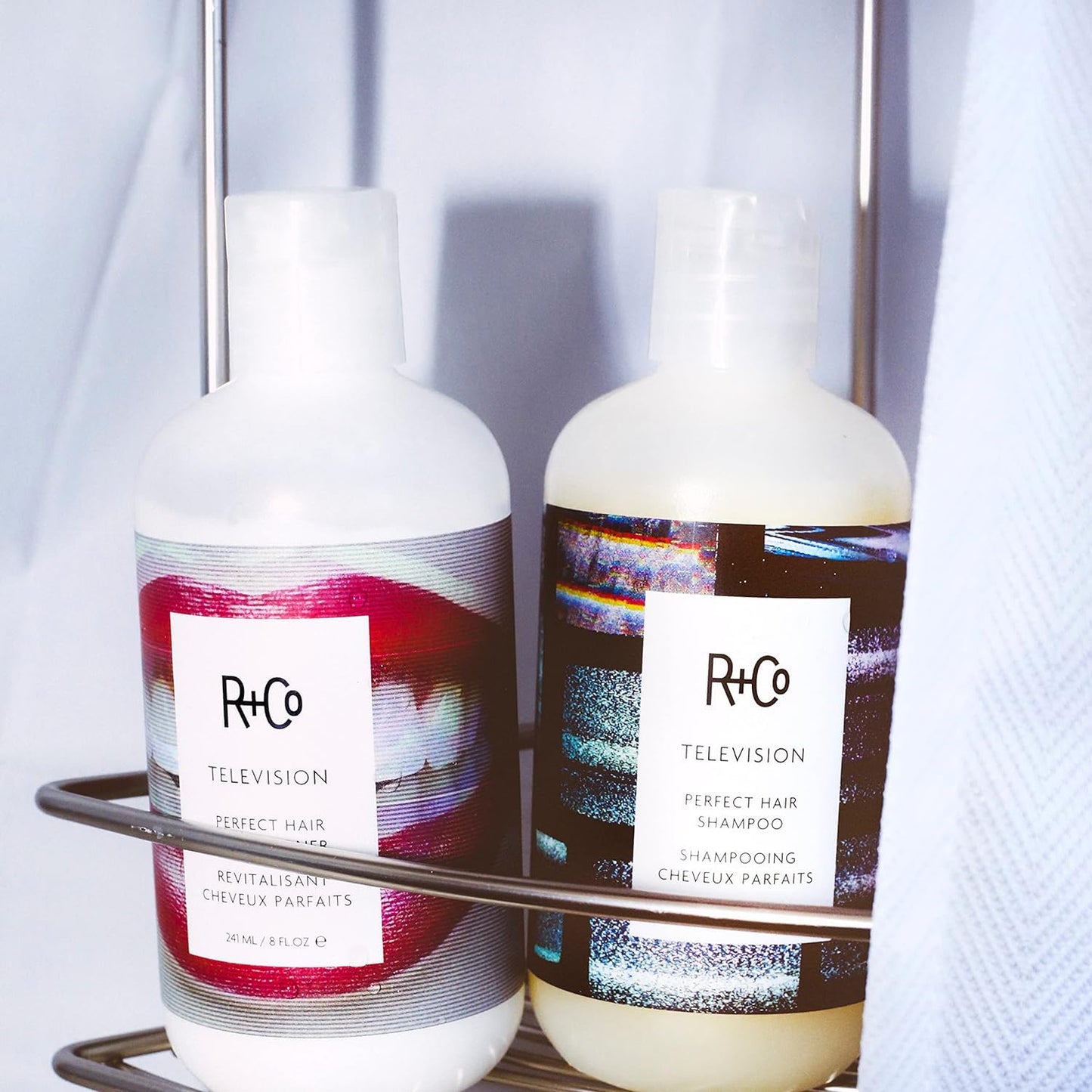 R+Co Television Perfect Hair Shampoo & Conditioner Set + Sample (0.5oz) | Lightweight + Smoothing + Volume | Vegan + Cruelty-Free | 8.5oz (pack of 2)