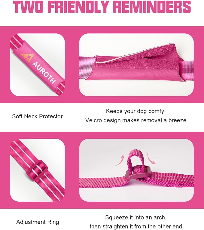 AUROTH Dog Harness and Leash Set Small Sized Dog, No Pull Escape Proof Vest | with Leash Clips, LED light clip, Breathable Mesh Padded No Choke, Easy Walking and Training, Pink Camo, Small