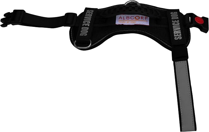 Service Dog Vest Harness – Reflective Service Animal Vest with Handle, No-Pull Adjustable Mesh Padding – XXS–XL – 2 Removable Patches. (Small, Black)