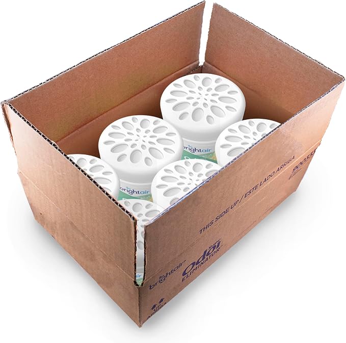 Bright Air 14 oz. Super Odor Eliminator, For Medium-Size Spaces, Cucumber Water & Fresh Melon Scent, Case of 6, Odor Eliminator & Air Freshener, Natural Essential Oils, Lasts Up to 90 Days Each