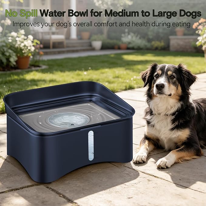 UPSKY 2.9Gal No Spill Dog Water Bowl, 4 Height Adjustable Elevated Bowl with Slow Drinking Feeder for Senior Dogs, Anti-Splash Floating Disk & Filter, Large Capacity for Large Dogs & Multi-Pet Homes