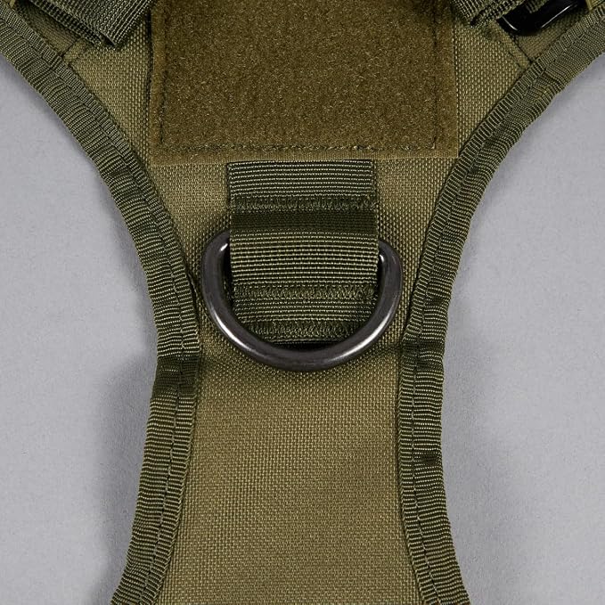 WOLFpak Tactical Dog Vest Harness No Pull Breathable (OD Green, X-Large) | Dual Grab Handles, 1000D Nylon, Four-Point Adjustment, MOLLE Attachment Panels, Three Storage Pockets, Metal Alloy Buckles