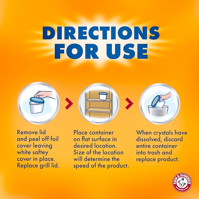 Arm & Hammer Essentials Disposable Moisture Absorber and Odor Eliminator Tub, Fragrance Free, 1 lb., Attracts and Traps Excess Moisture, Ideal Closet Dehumidifier (Pack of 3)