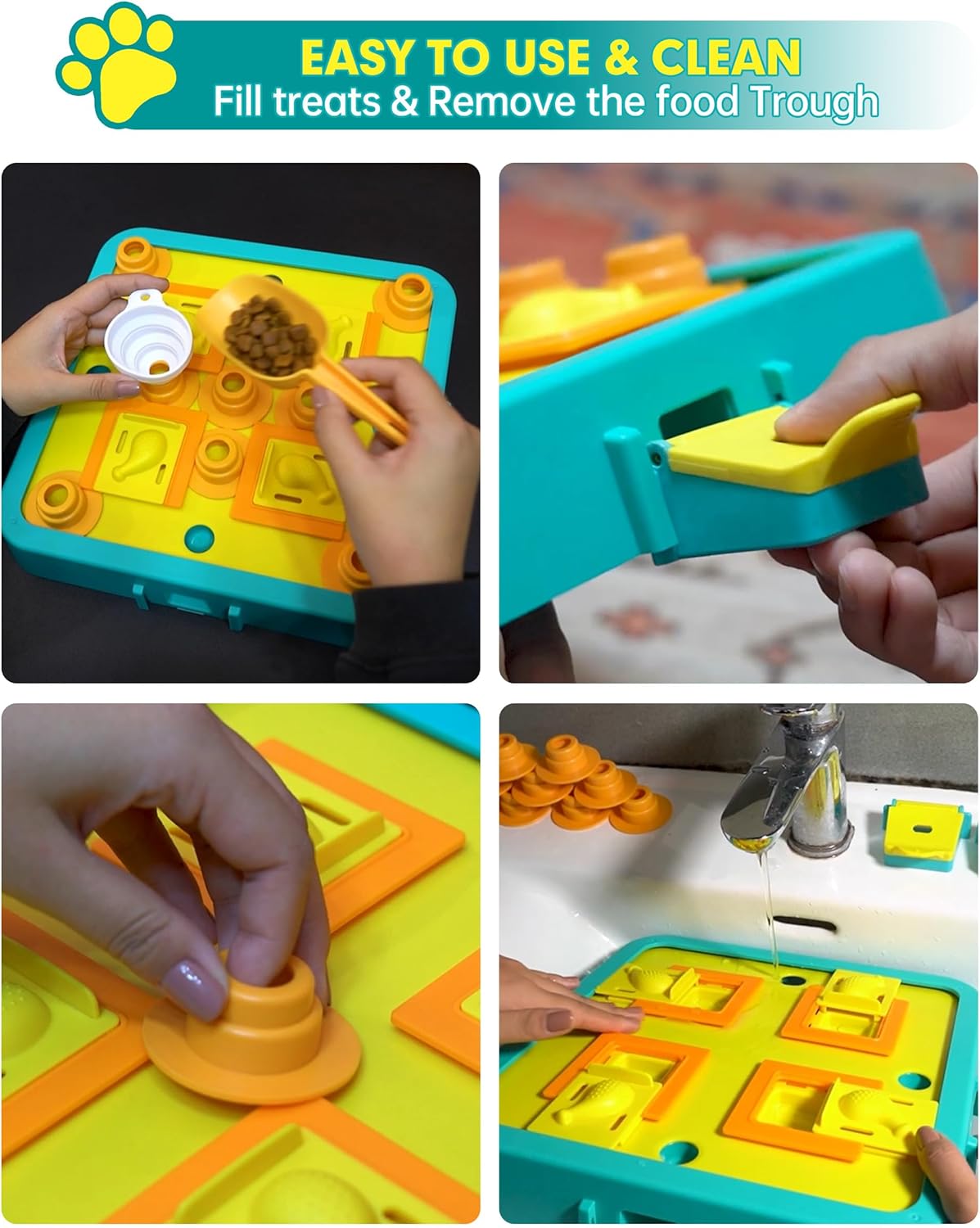 Dog Puzzle Toy Mental Stimulation - Level 3 in 1 Dogs Food Puzzles Toys, Dog Treat Puzzle Feeder (Advanced-Blue Board)