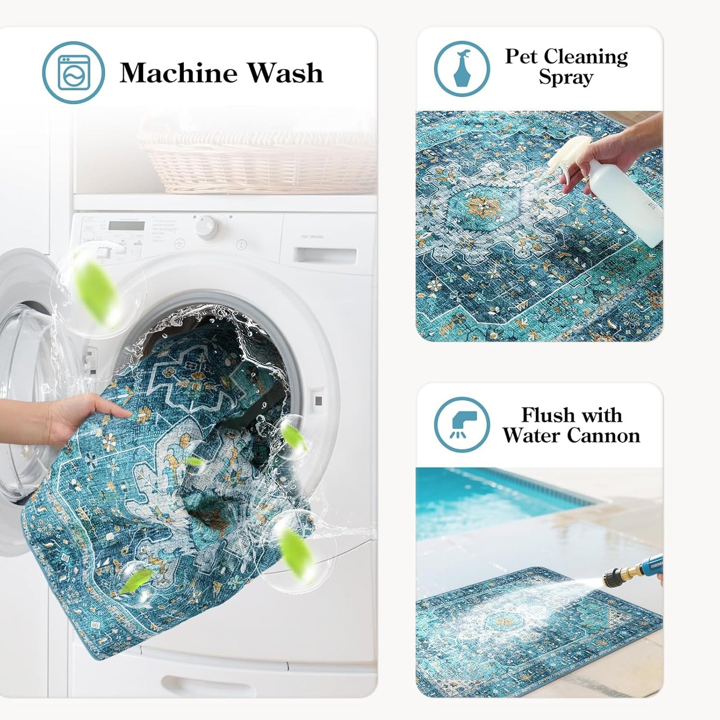 HAOCOO Washable Pee Pads for Dogs, (2 Pack) 3Ft x 3Ft Reusable Puppy Training Pads Super Absorbent Waterproof Whelping Pads,Blue Non-Slip Leakproof Potty Pads for Pet Housebreaking