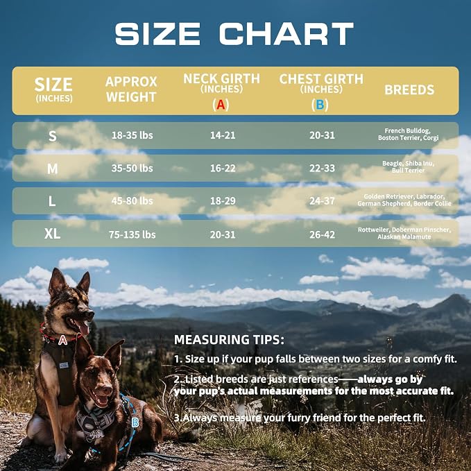 AUROTH Tactical Dog Harness for Large Dogs No Pull Adjustable Pet Harness Reflective K9 Working Training Easy Control Pet Vest Military Service Dog Harnesses Orange L