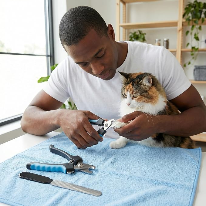 Dog Nail Clippers for Large Dogs, Pet Nail Clipper Kit for Small & Large Dogs & Cats,Dog Nail Clippers for Dogs and Cats - Safe and Easy to Use,Professional Dog & Cat Nail Trimmers (Blue)