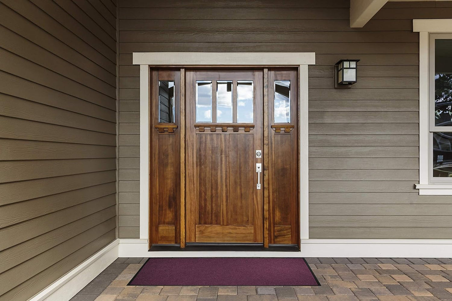 WaterHog Diamond | Commercial-Grade Entrance Mat with Rubber Border – Indoor/Outdoor, Quick Drying, Stain Resistant Door Mat (Bordeaux, 4' x 12')