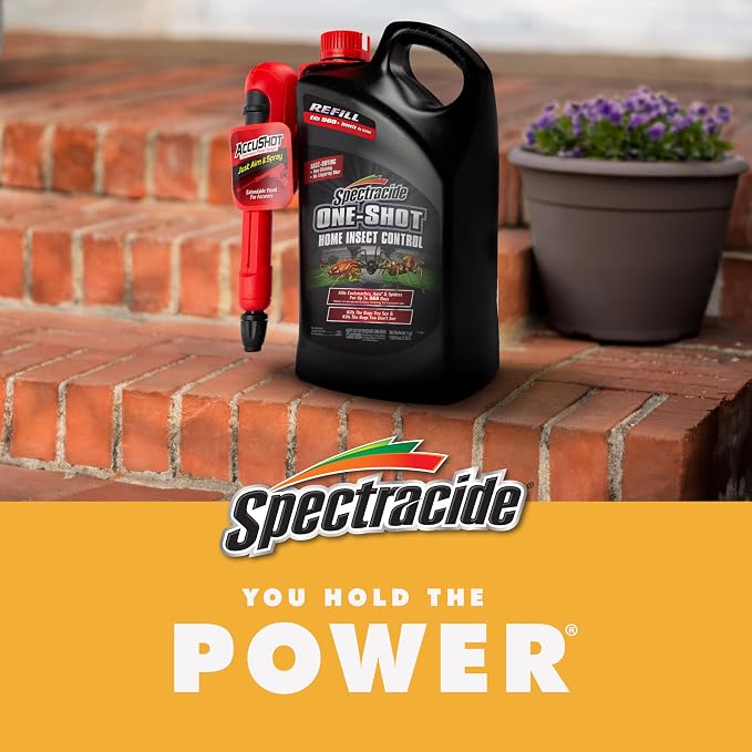 Spectracide One-Shot Home Insect Control AccuShot Refill, 1 Gallon, Fast-Drying Insecticide Formula for Residential Use to Kill 500+ Listed Insects by Contact