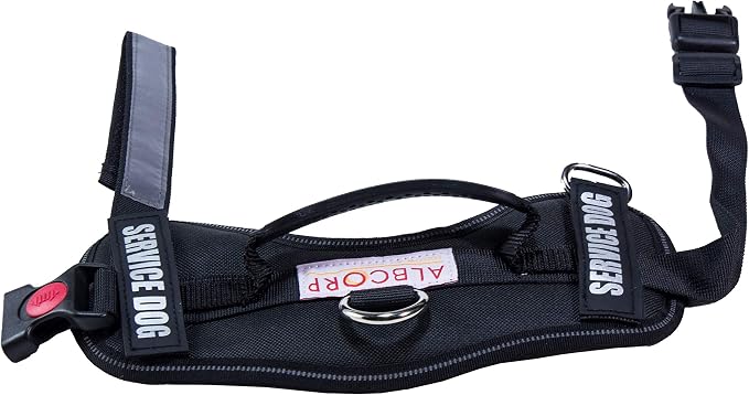 Service Dog Vest Harness – Reflective Service Animal Vest, No-Pull Harness with Handle & Mesh Padding – Sizes XXS-XL for Puppies – 2 Removable Service Patches Included (XXS, Black)