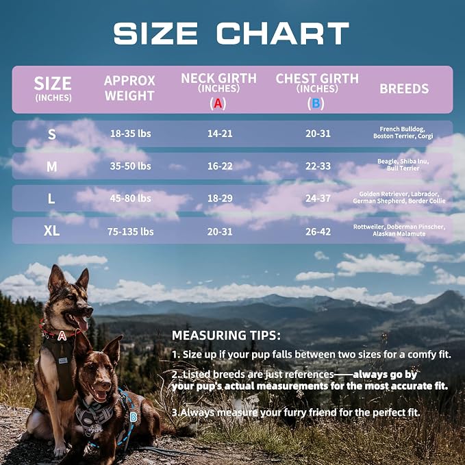 AUROTH Tactical Dog Harness for Large Dogs No Pull Adjustable Pet Harness Reflective K9 Working Training Easy Control Pet Vest Military Service Dog Harnesses Purple XL