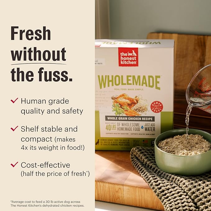 The Honest Kitchen Human Grade Wholemade™ Dehydrated Whole Grain Turkey Dog Food - Complete & Balanced Meal or Topper - 7 lb Box