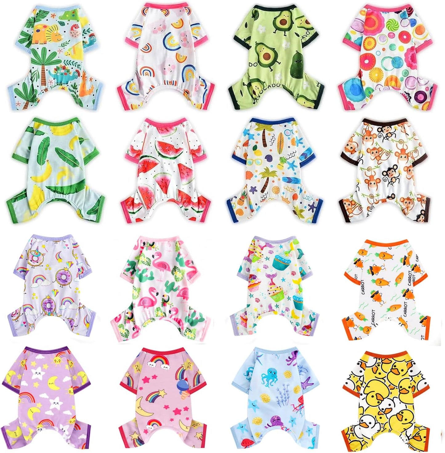Dog Pajamas Pjs Summer Dog Clothes for Small Dogs Girl - Boy - Medium Size Dogs, Soft Stretchy Puppy Clothes Fall XS Doggie Onesies Cat Pet Jammies Outfit (Floral Pink, X-Small)