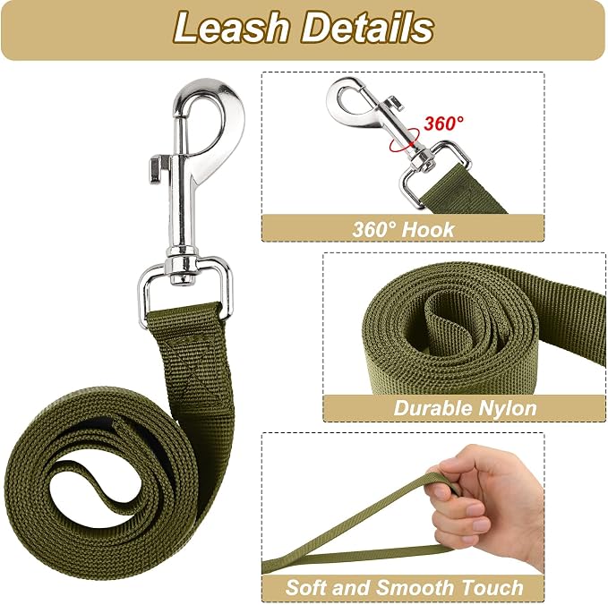 Annchwool Tactical Dog Harness for Small Dogs with Handle, Military Service Dog Vest and Leash Set for Outdoor Training Walking Hiking, Adjustable (Black, Camo)