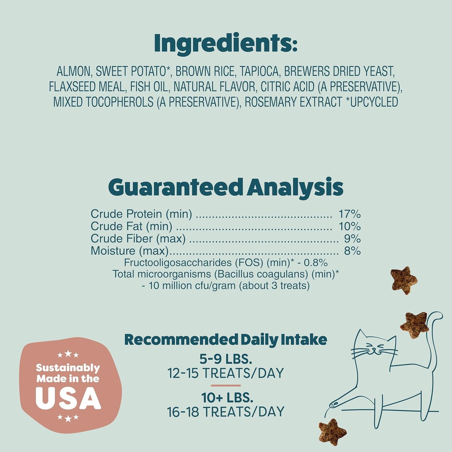 Shameless Pets Crunchy Cat Treats - Kitty Treats for Cats with Skin & Coat Support, Natural Ingredients Kitten Treats with Real Salmon, Healthy Flavored Feline Snacks - Yam Good Salmon, 1-Pk