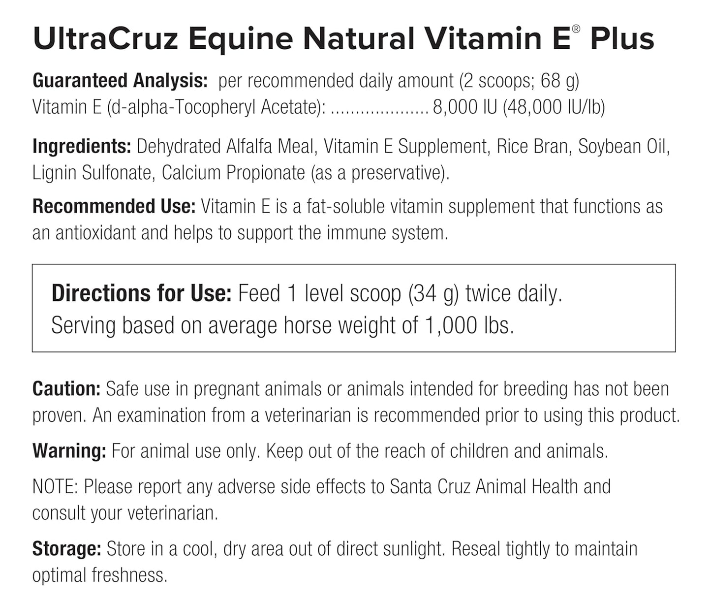 Ultracruz Equine Natural Vitamin E® Plus, 25 lb