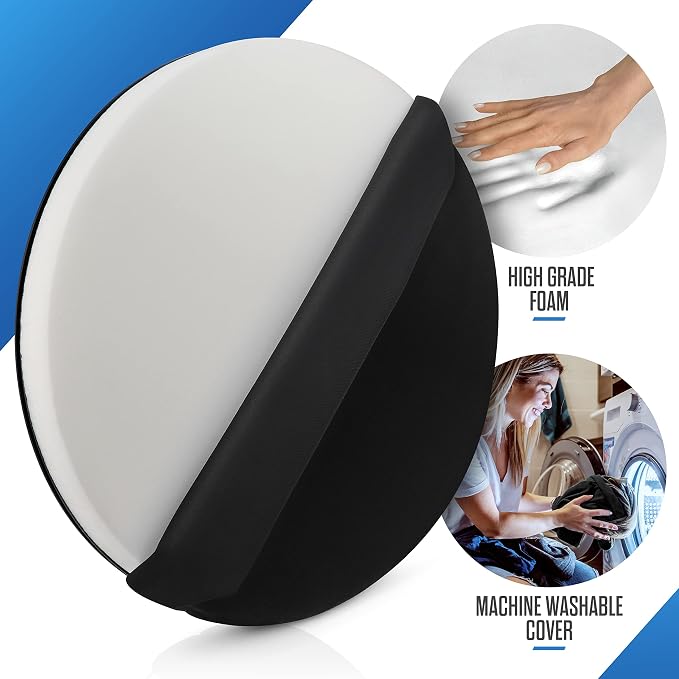 HealthSmart 360 Degree Swivel Seat Cushion, Chair Assist for Elderly, Swivel Seat Cushion for Car, Twisting Disc, Black, 15 Inches in Diameter, Case of 6