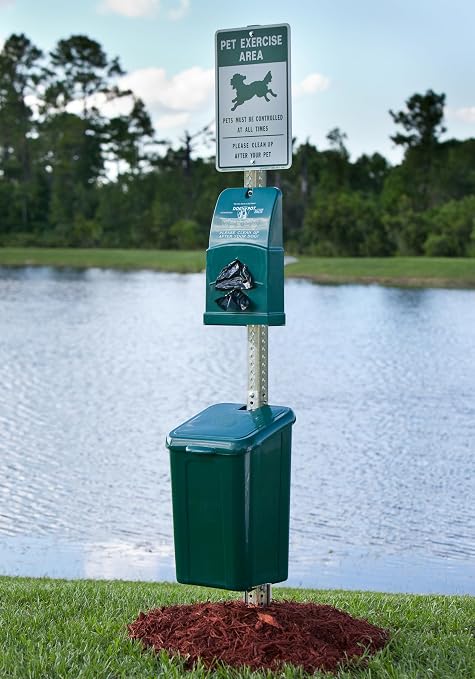 DOGIPOT 1010-S Pole Mounted Pet Waste Station,Polyethyl