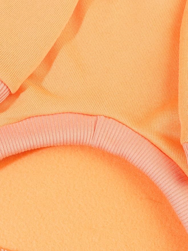 QWINEE Basic Dog Hoodie Sweatshirt Puppy Sweater Warm Cat Costumes Pet Clothes for Chihuahua Puppy Kitten Small Medium Dogs Orange X-Large