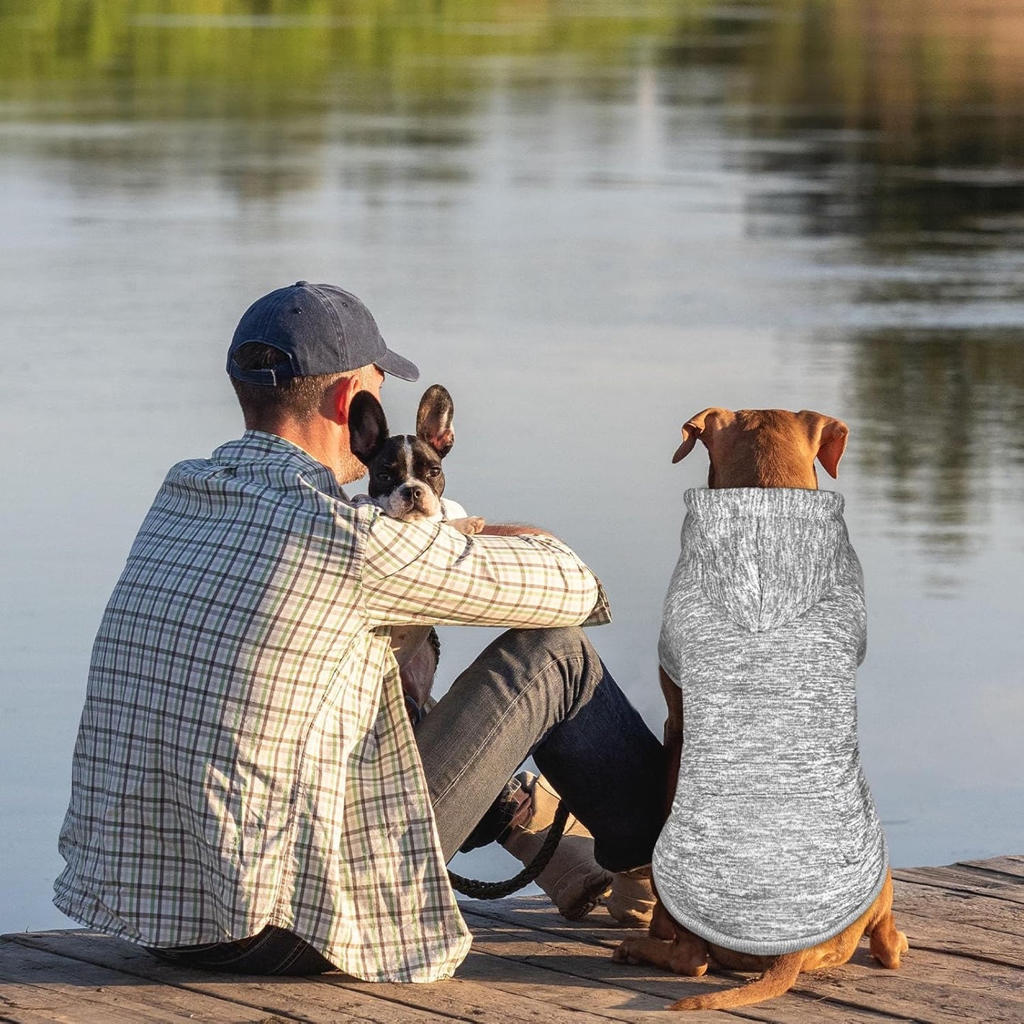 Dog Sweaters for Large Dogs Hoodie Fleece Dog Sweater Soft Clothes Sweatshirt with Pocket Hoodie for Large Dogs(Grey&XXL)