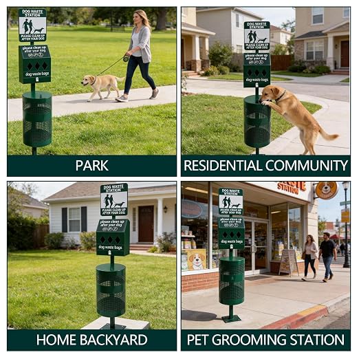 Rust-Proof Dog Waste Station, Heavy-Duty Outdoor Pet Waste Station | Dog Poop Station Outdoor, 12 Gallon Poop Station, for Commercial Use, Parks, Backyard, Waste Disposal, Dog Use