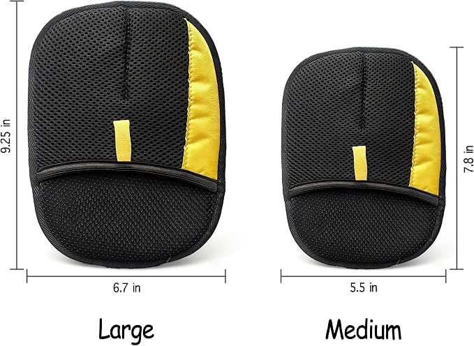 Electrostatic Pet Hair Removal Glove for Cats & Dogs, Reusable Magic Brush for Furniture & Clothes, Cat & Dog Fur Remover Tool (Black-Yellow Medium 1-Pack)