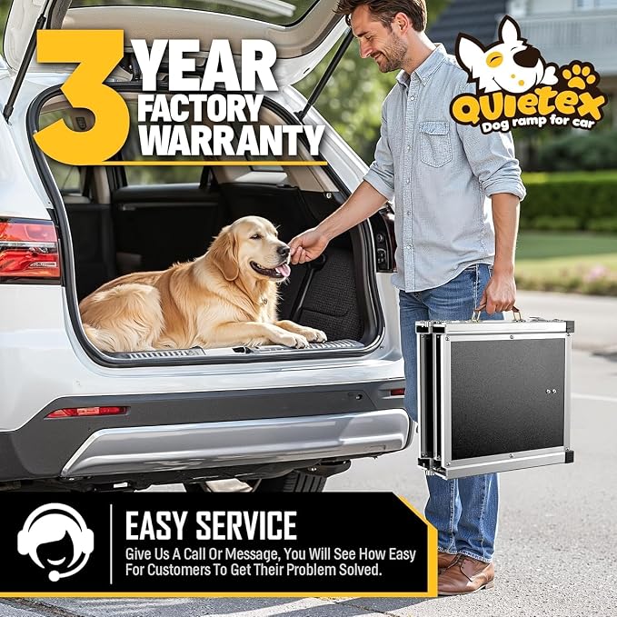 71”Dog Ramp for Car SUV Truck with Adjustable Head | Aluminum Alloy Dog Ramp, Foldable Outdoor Pet Ramp,Up to 200 LBS,Non-Slip Surface Dog Ramps