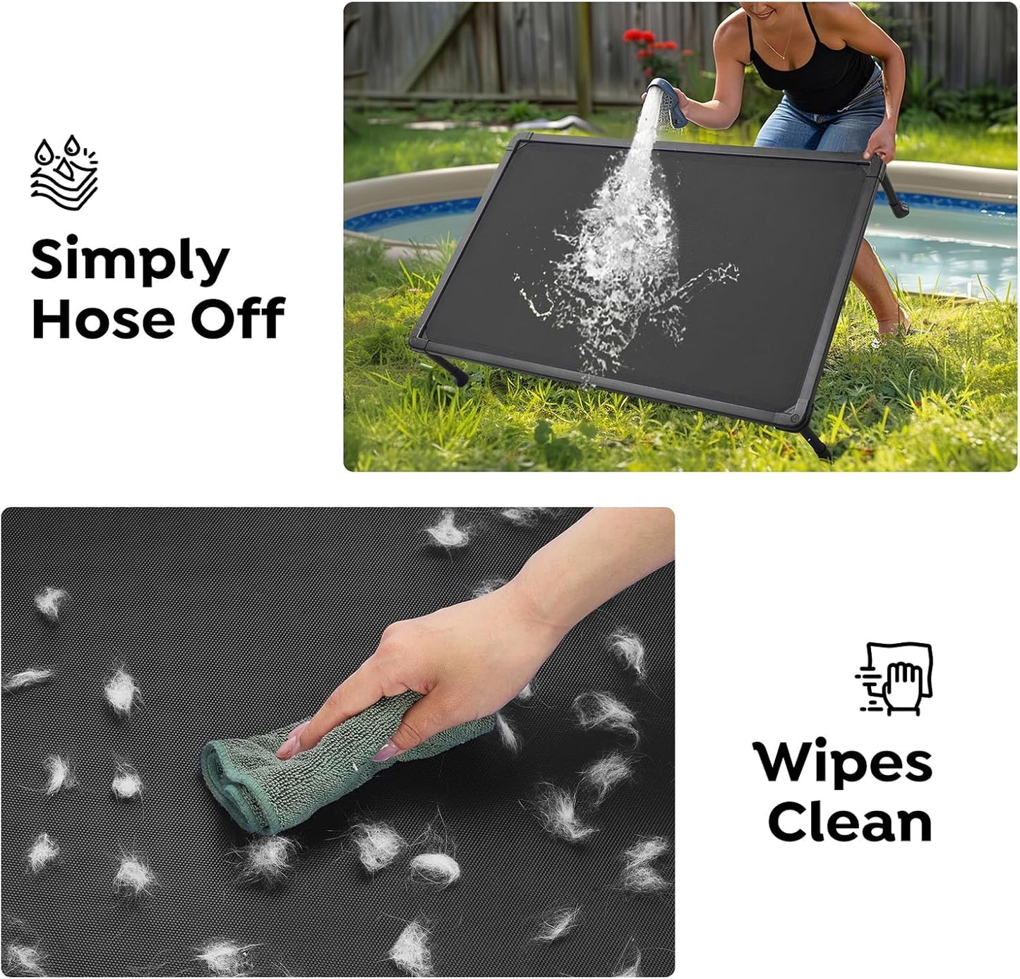 Veehoo Chew Proof Dog Bed - Large Dogs' Non-Chewable, Anti-Scratch Training Platform Hammock, Cooling Off-Ground Cots, CWC2420ACP