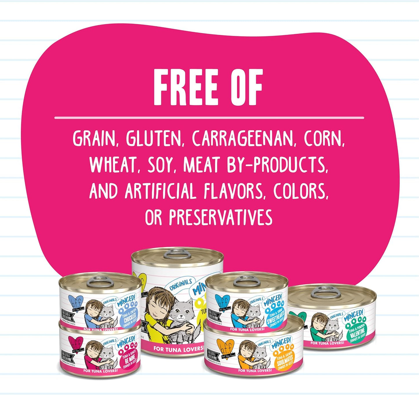 Weruva BFF Minced Natural Wet Cat Food, Tuna and Chicken 4 Eva in Gravy, 3oz Can, Pack of 24