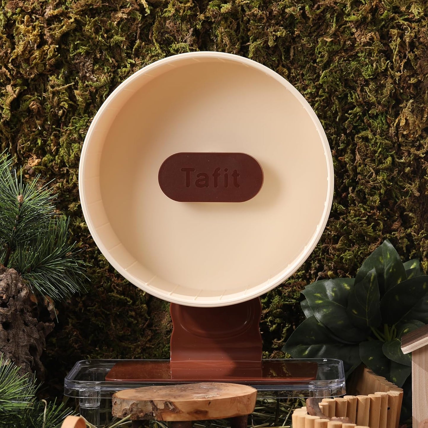 Quiet Hamster Wheel 10.2 Inch Dual-Bearings Silent Small Animals Running Exercise Wheel Height Adjustable for Syrian Hamsters, Gerbils, Rats, or Other Small Pets, Mousse White