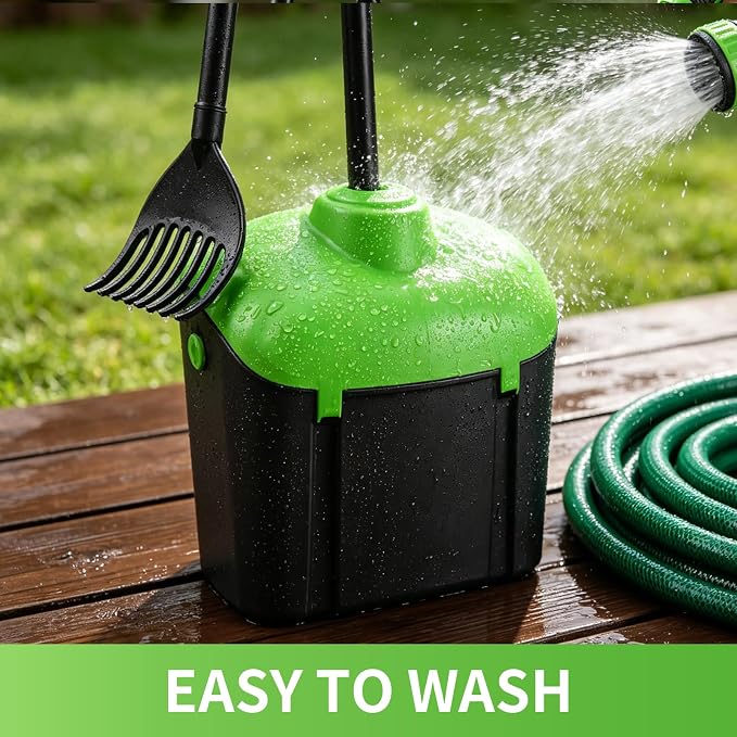 ienjoyed 40" Tall Dog Pooper Scooper with 100 Bags Attachment, Large Capacity Swivel Bin and Rake Metal Pole, Long Handle Pooper Scooper for Large Dogs, Dog Poop Scoop for Yard (Green)