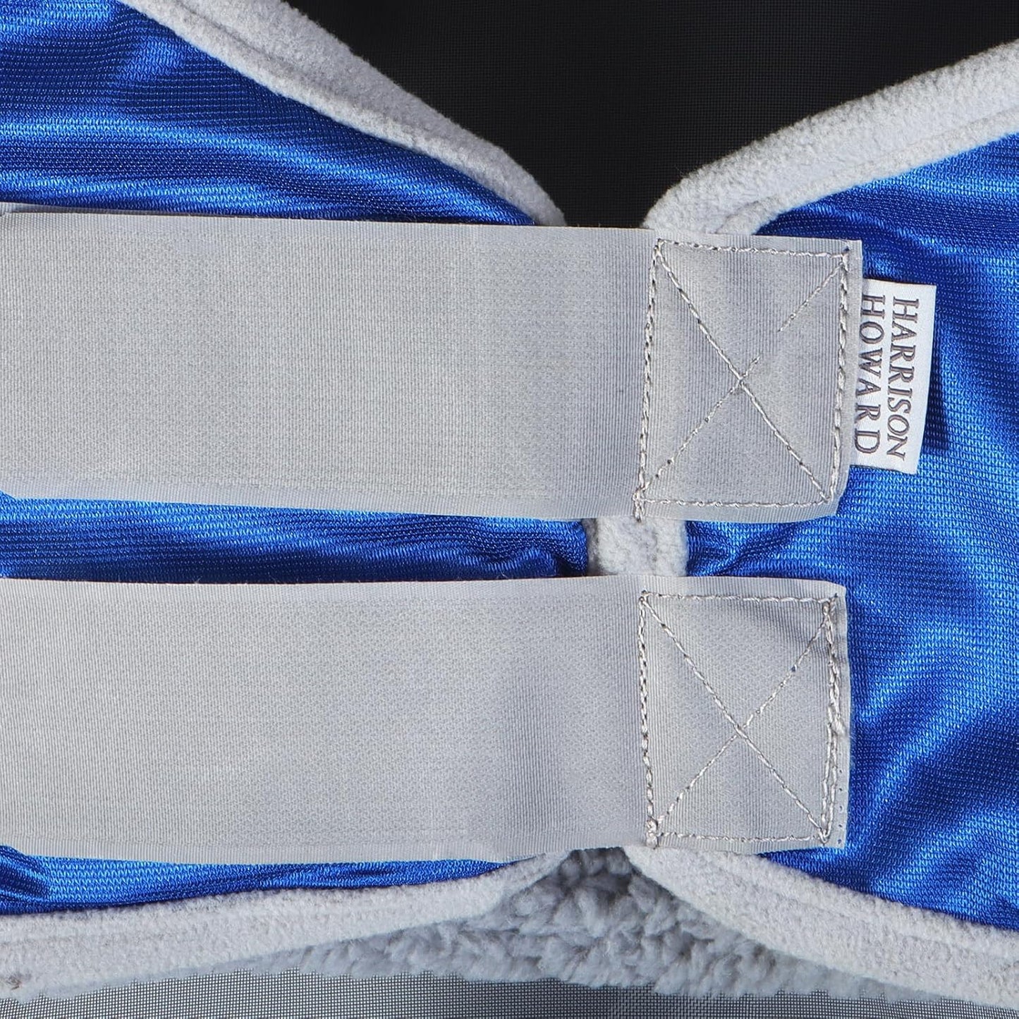 Harrison Howard Pro Luminous Horse Fly Mask Large Eye Space Standard with Ears UV Protection for Horse Signature Blue Medium Cob