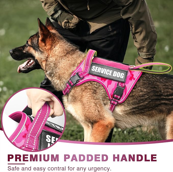 Tactical Dog Harness, No Pull Dog Harness for Medium Large Dogs with Handle & Molle, Military Service Dog Vest Harness in Training Pet Harness for Small Dogs