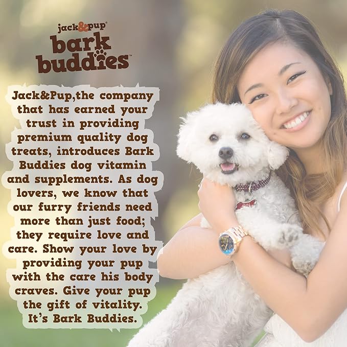Jack&Pup Dog Vitamins and Supplements Multivitamins for Dogs - Bark Buddies Multi-Buddy Dog Multivitamins Chewable Soft Chews Puppy Vitamins and Supplements - (60ct)