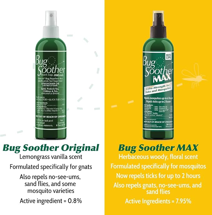 Bug Soother MAX DEET-Free Tick & Mosquito Repellent Spray, 4 oz (3 Count) | Extra Strength | Natural & Plant-Based | Safe for Entire Family | Woody/Herbaceous Aroma | Made in the USA