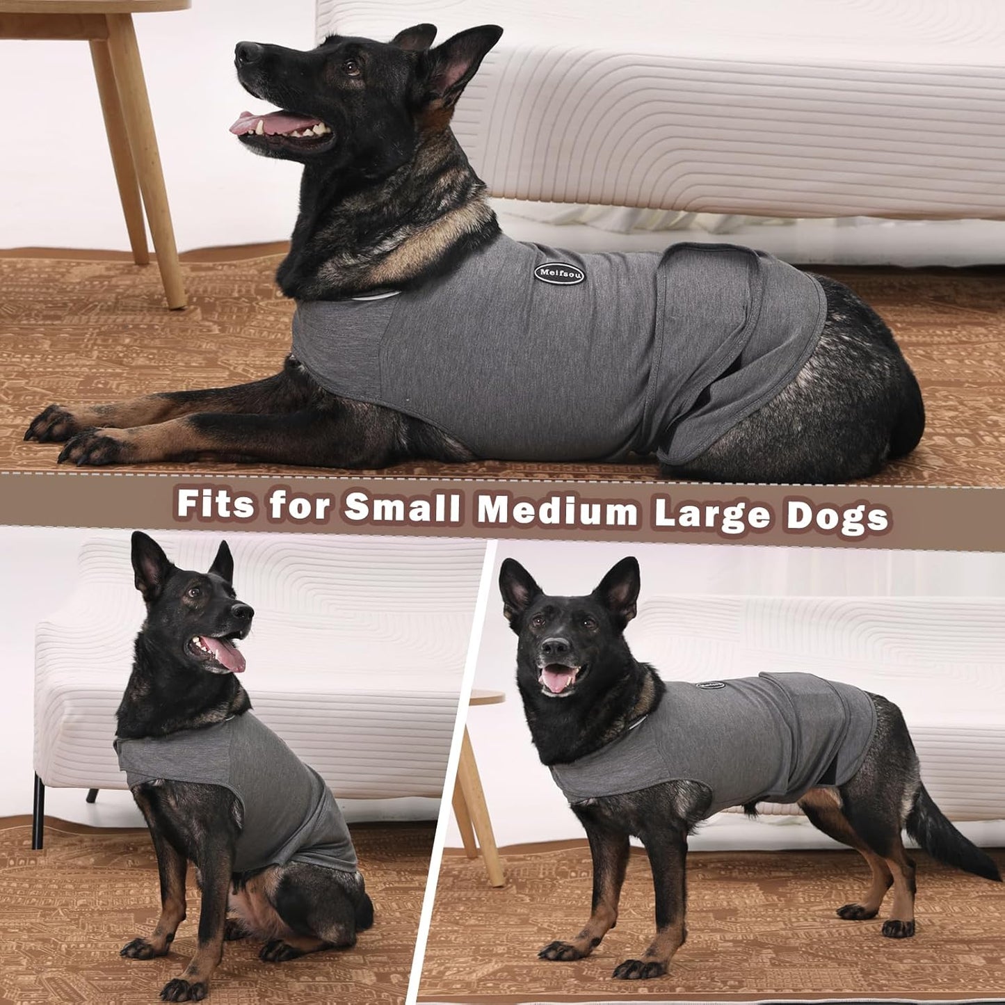 Dog Anxiety Vest, Skin-Friendly Thunder Jacket for Dogs, Dog Calming Shirt for Thunder, Fireworks, Vet Visits and Separation - Keep Pet Calm Without Medicine & Training, Anti Anxiety for Dogs