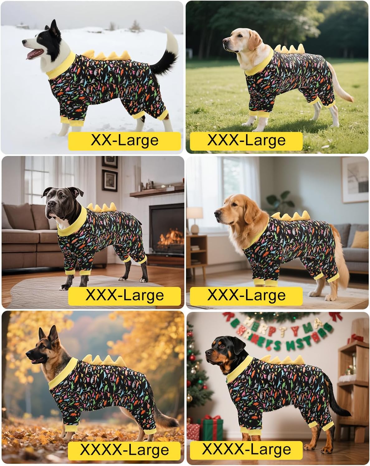 CuteBone Dinosaur Costume Dog Pajamas, Stretchy Spandex Crystal Velvet Sleepwear Coat for Small Dogs, Soft & Warm Pet Outfit Clothes for Cold Weather, Cozy Pullover Design COSP01-4XL