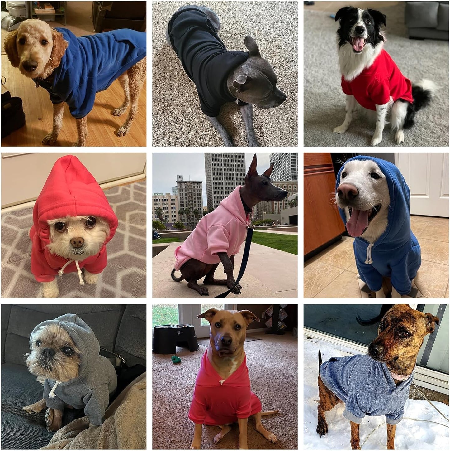 KOOLTAIL Basic Dog Hoodie - Soft and Warm Dog Hoodie Sweater with Leash Hole and Pocket, Dog Winter Coat, Cold Weather Clothes Sweatshirt for Small Medium Large Dogs Puppy Cat Boys Girls Black XL