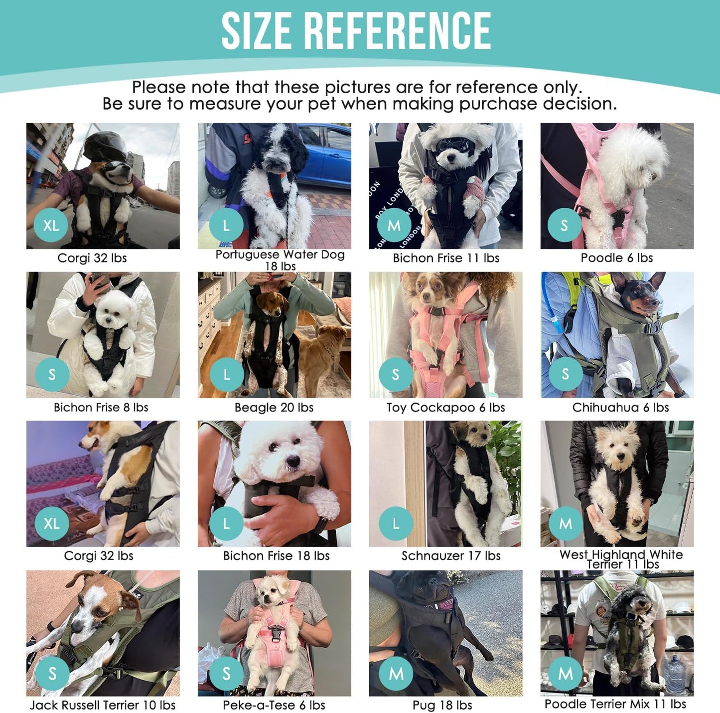 Lukovee Dog Backpack Carrier, Legs Out Easy-fit Dog Front Carrier for Small Medium Dogs,Adjustable Hands Free Dog Chest Carrier for Hiking Cycling (Black,X-Large)