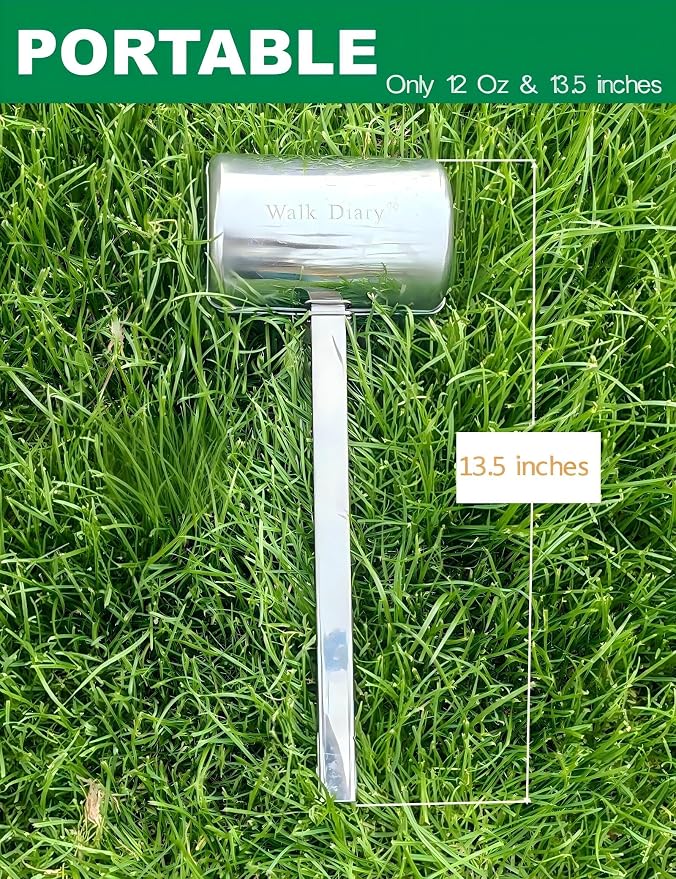 13.5" Stainless Steel Metal Pooper Scooper for Small Dog | Heavy Duty, Very Easy to Use, One-Hand Operation, For Yard & Outdoor Walks, Works on Grass, Gravel, Concrete