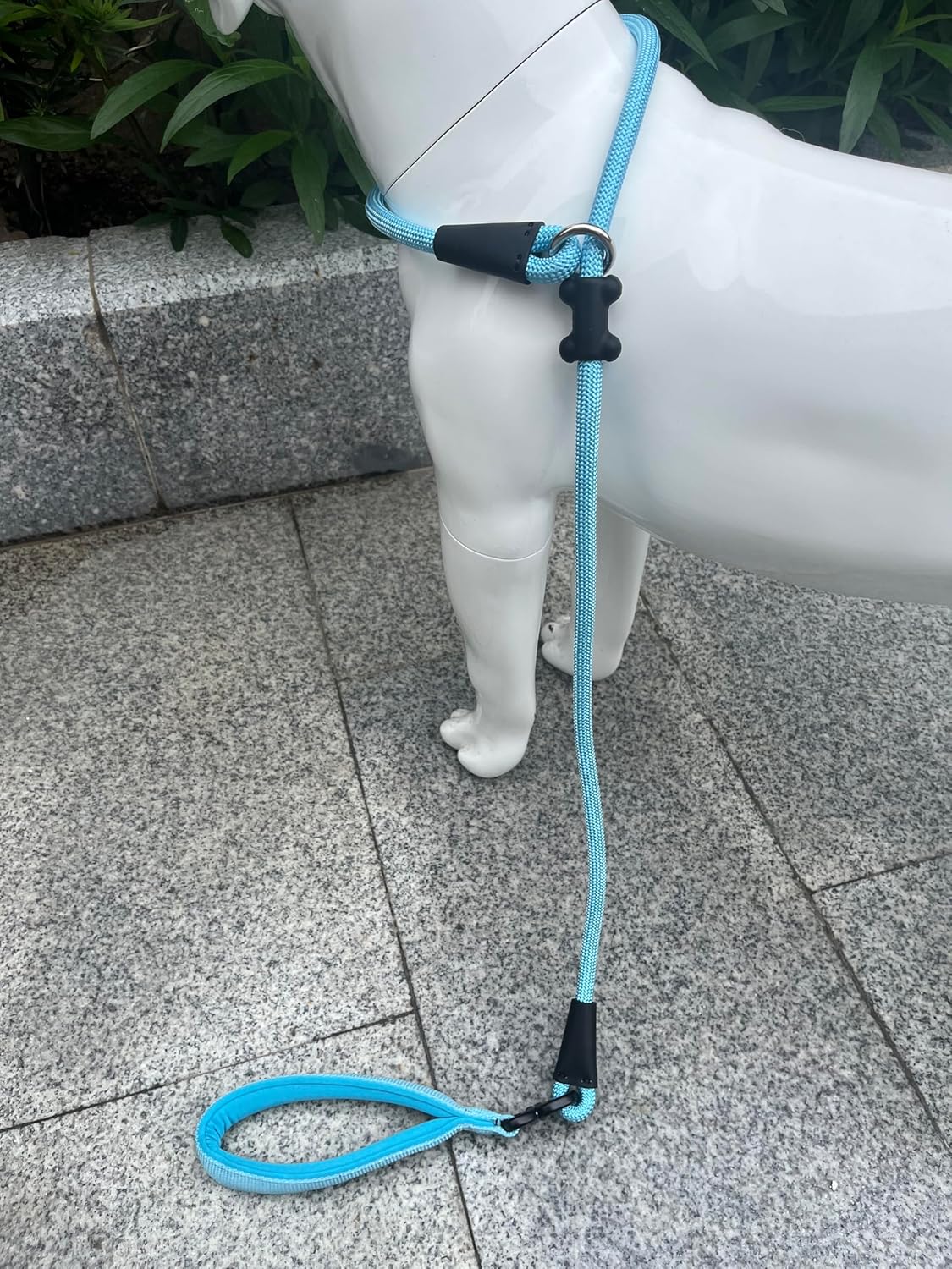 Slip Lead Dog Leash,Strong Nylon Rope Leash and Padded Handle,No Pull Outdoor Walking Training Lead for Small Medium Large Dogs (Light Bule,1/2"×4ft)