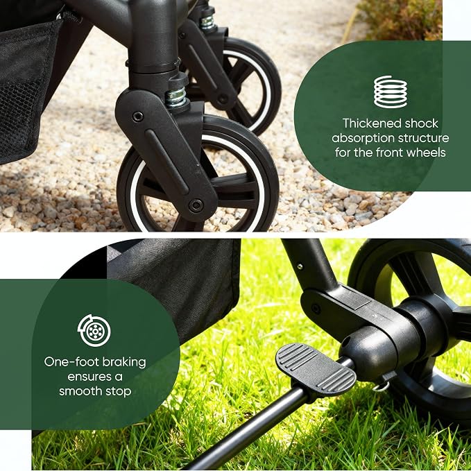 3-in-1 Foldable Pet Stroller for Dogs/Cats, 33lbs | All-terrain 7"/10" wheels | Compact storage | Storage basket | Breathable linen | Cup holder & rear brakes