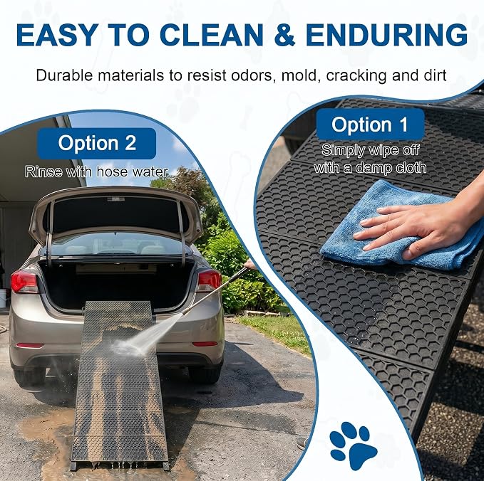 Dog Ramp for Car 90" X 17.6" Extra Long Folding Aluminum Pet Ramp for Large Dogs up to 250 LBS, High-Traction Dog Ramps for SUV Truck Cars