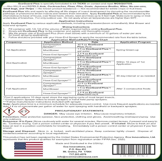 Concentrated Mosquito & Tick Yard Spray, Plant-Based, 64oz