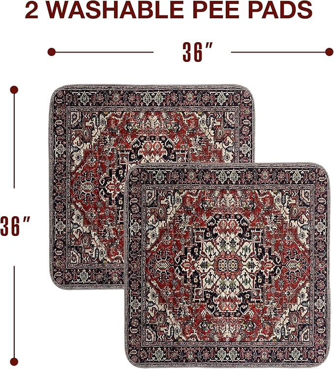 PUPIBOO Washable Pee Pads for Dogs and Cats - Super Absorbent Reusable Puppy Training Pads - 100% Waterproof, Leak-Proof & Non-Slip Whelping Pads for Pet Housebreaking