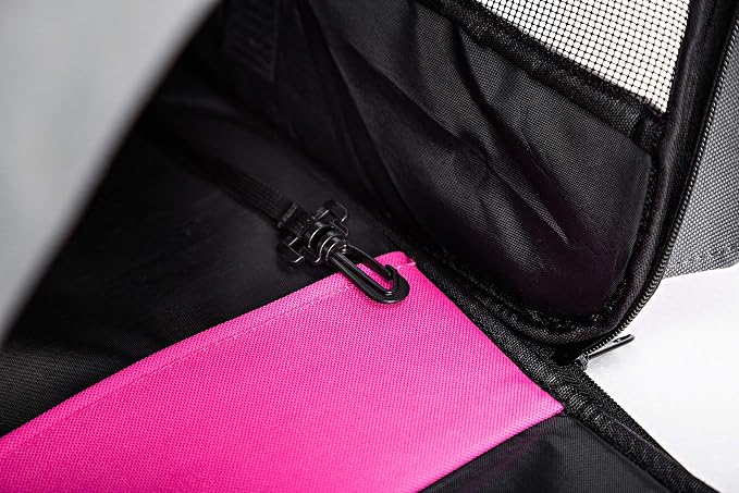 Pawer 18” x 11”x 11” Soft-Sided Foldable Airline Approved Pet Carrier for Cat, Puppy and Small Dog, Washable 600D Oxford Fabric, with Handle and Strap for Carry, Multiple Colors Available