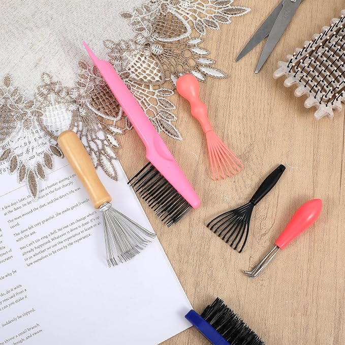 5 Pcs Hairbrush Cleaner Tool Set, Hair Brush Cleaner Rake Comb Cleaning Brush Mini Comb Cleaner For Removing Hair Dust From Different Combs Home And Salon Use, Hairstylist Essentials