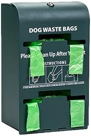 Standard Dog Waste Station / Tie_Handle Roll Bags (Matte Green)