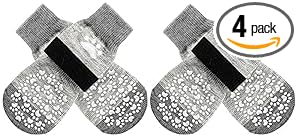 EXPAWLORER Anti Slip Dog Socks to Prevent Licking Paws, Dog Shoes for Hot Pavement, Dog Booties for Small Medium Large Senior Dogs, Traction Control Boots & Paw Protectors for Hardwood Floors