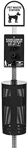 Zero Waste USA - The Sentry® Dog Station - (Universal Fit) Roll Bag System - Free 400 waste bags and 25 can liners - Over 500k sold in USA (Matte Black)